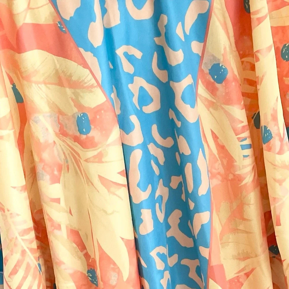 Sassy Jones Blue and Orange Swim Cover-Up - Picture 5 of 6